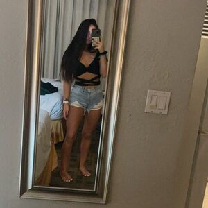 PacSun Light Blue Distressed Jean Shorts